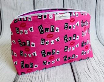 Burn Book Zippered Makeup Bag: Travel Toiletry Organizer