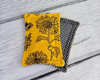 Reusable Kitchen Sponge Set: Eco-Friendly Dish Scrubby, Washable Cotton Print