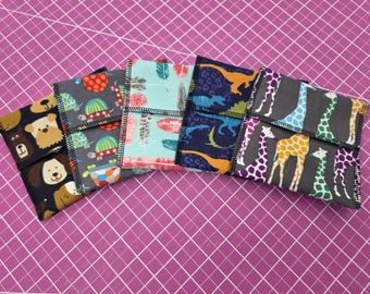 Flannel Ice Pack Cover for Kids: Reusable Ouchie Bag, small snack bag, water resistant lining