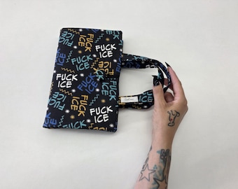 Fuck Ice Book Cover: Reusable Fabric Book Sleeve, Eco-Friendly Reader Gift
