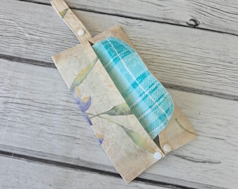 Porta pañuelos de tela para colgar - Bolsa de lona de algodón hecha a mano