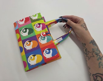 Guinea Pig Reusable Book Cover - Fabric Sleeve for Books, Journals, Planners & Slim Tablets