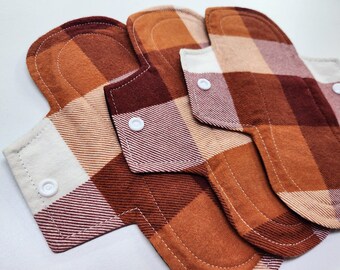 Reusable Flannel Cloth Pad: 8.5" Washable Light/Medium Flow