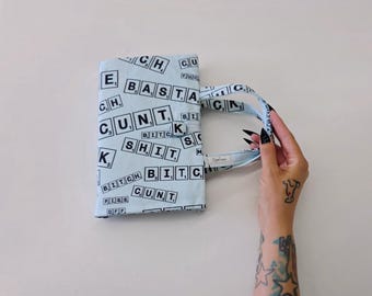 Scrabble Book Cover, Reusable Fabric Book Sleeve, Literary Gift for Book Lovers, Crossword Game Theme Cover for Books, Journals & Planners