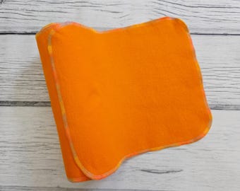 Reusable Paper Towels, 100% Cotton Flannel, Set of 12, Non-Paper Towel Roll,  Orange Kitchen Towels