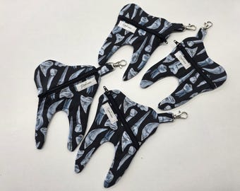Tooth Zip Pouch: Dental Hygienist Gift,  teeth oddities