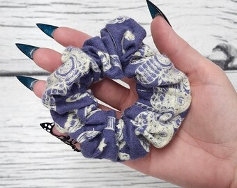 Ecofriendly Cotton Scrunchie: Moth celestial Hair Tie
