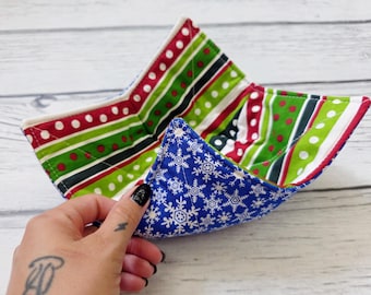 Reversible Christmas Microwave Bowl Cozy: Insulated Cotton Hot Pad