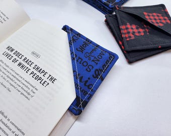 Marcapáginas de tela para esquina: Regalo para amantes de los libros, obsequio para bibliotecarios, regalo para el Día de la Madre