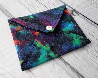 Bolsa de tela tipo sobre Galaxy: tarjetero reutilizable y sobre con mensaje de amor.
