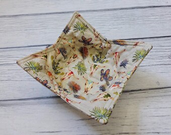 Western cowboy Microwave Bowl Cozy: Insulated Cotton Hot Pad