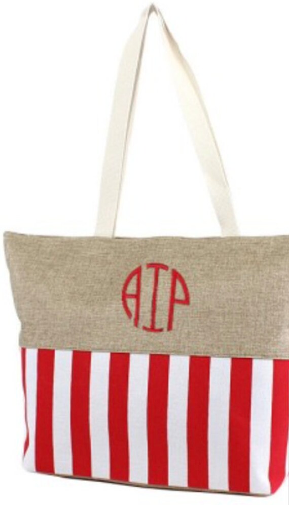 etsy monogrammed beach bag