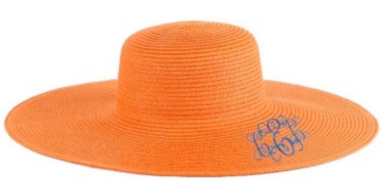 Floppy Hat Monogrammed Floppy Hat Summer Hat Personalized Floppy Hat Gift Birthday Gift Beach Hat Orange Floppy Hat