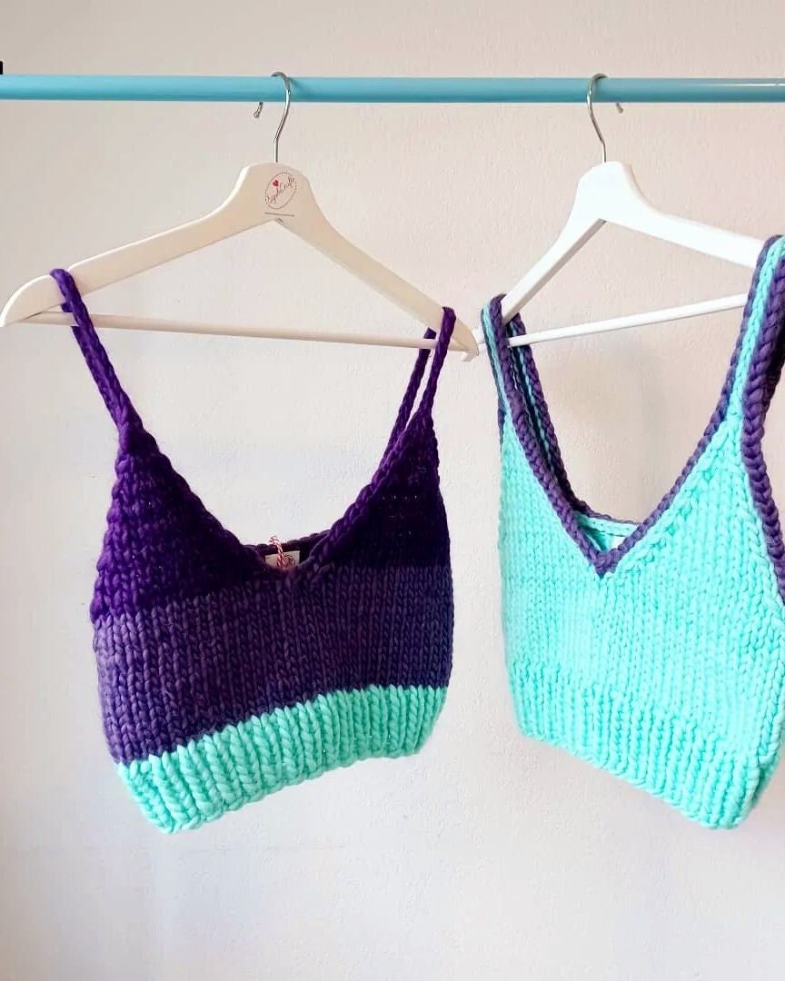 Hand-knit Merino Bralette 