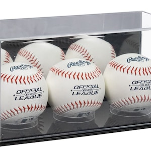 Better Display Cases Double & Triple Baseballs or Tennis Balls Mirror Acrylic Display Case with Base