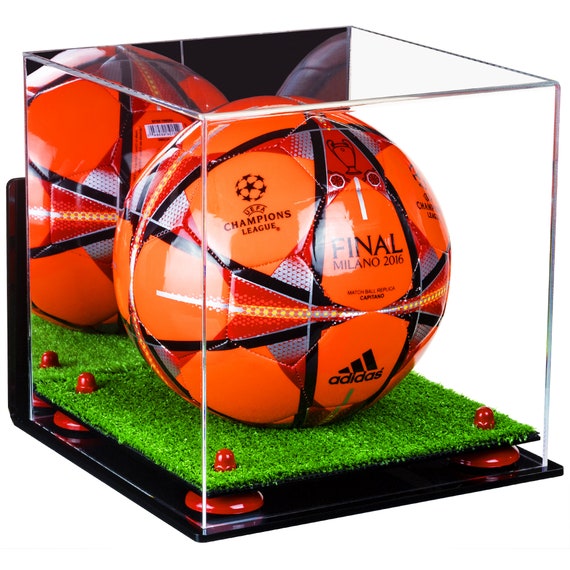 L'acrylique ballon de soccer de Cube de cas d'affichage support