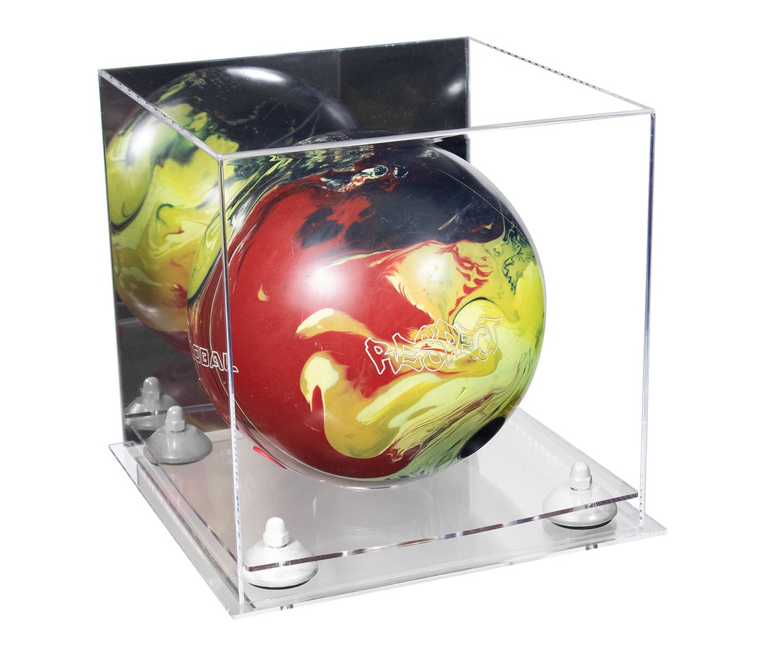 Better Display Cases Acrylic Bowling Ball Display Case With Risers and