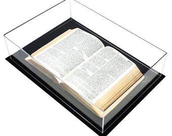 Deluxe Clear Acrylic Display Case - Large Rectangle Box 16" x 11" x 4" (A029-A-DS)