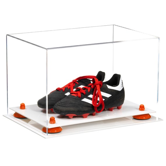 Better Display Cases Acrylic Book Display Case 15.25 x 12 x 8 with  Mirror, Black Risers and Clear Base (V12)