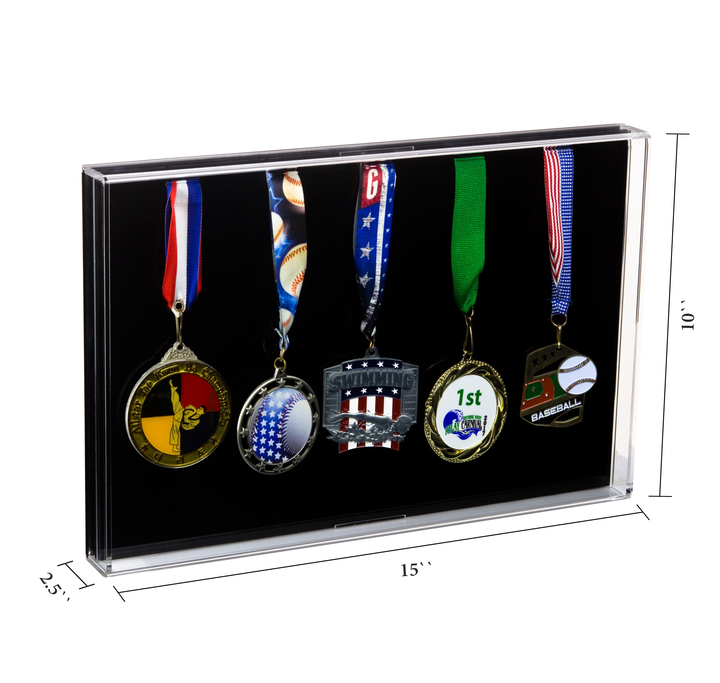Médailles militaires, épinglettes, écussons, insignes, rubans, vitrine de  drapeau avec 98% de protection UV verrouillable -  France