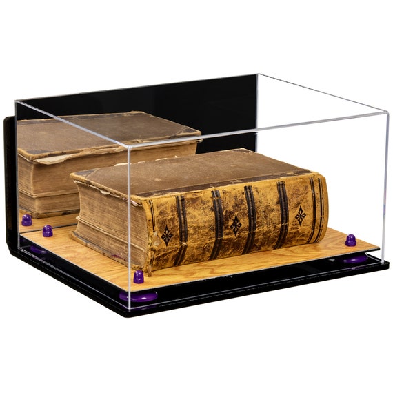 Better Display Cases Acrylic Book Display Case 15.25 X 12 X 8 With Risers  and Wood Base A026/V12 
