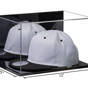 Acrylic Hat or Cap Display Case With Clear or Mirror, (black/white/turf ...