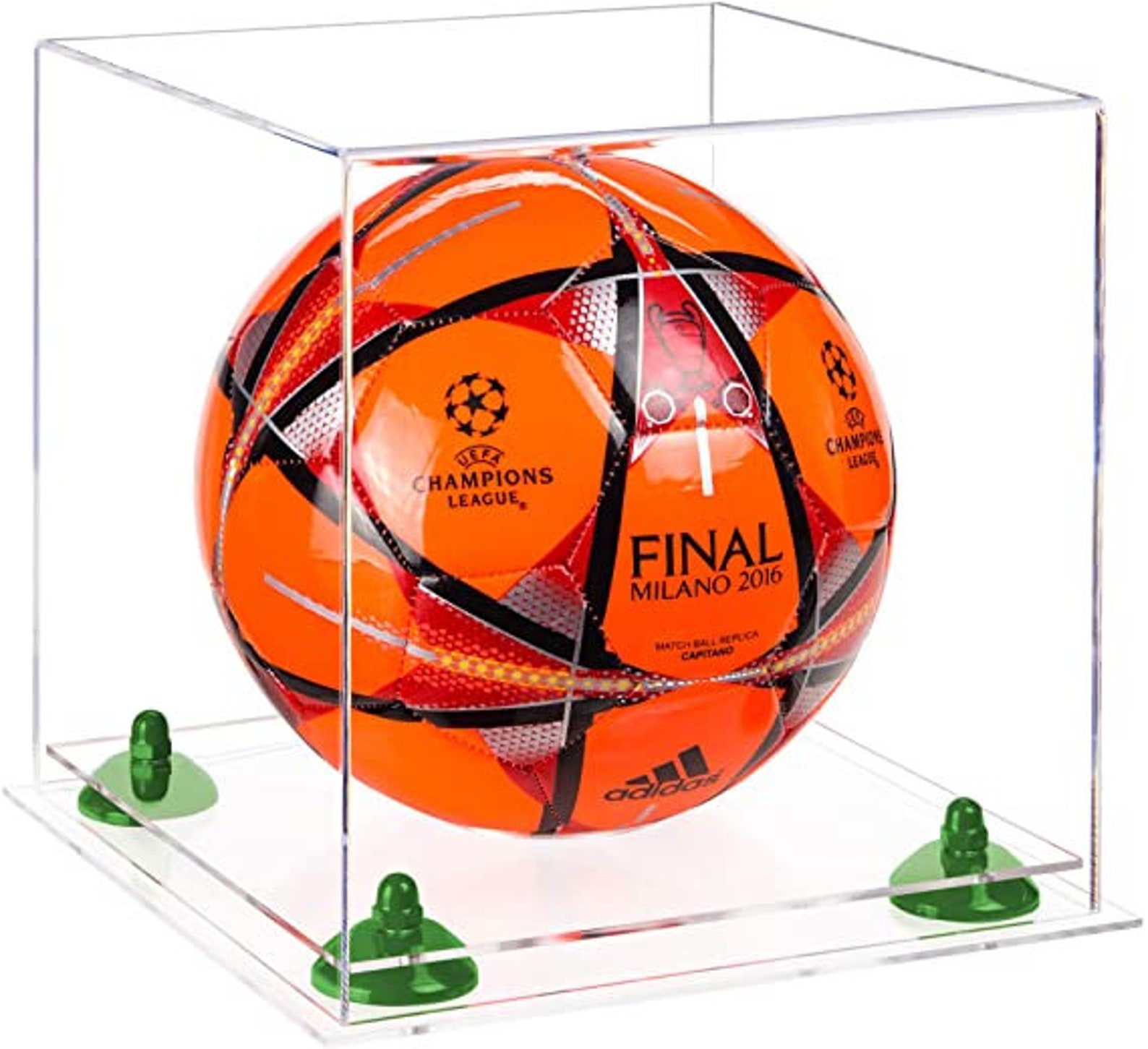 Deluxe Clear Acrylic Soccer Ball Display Case With Risers and Etsy