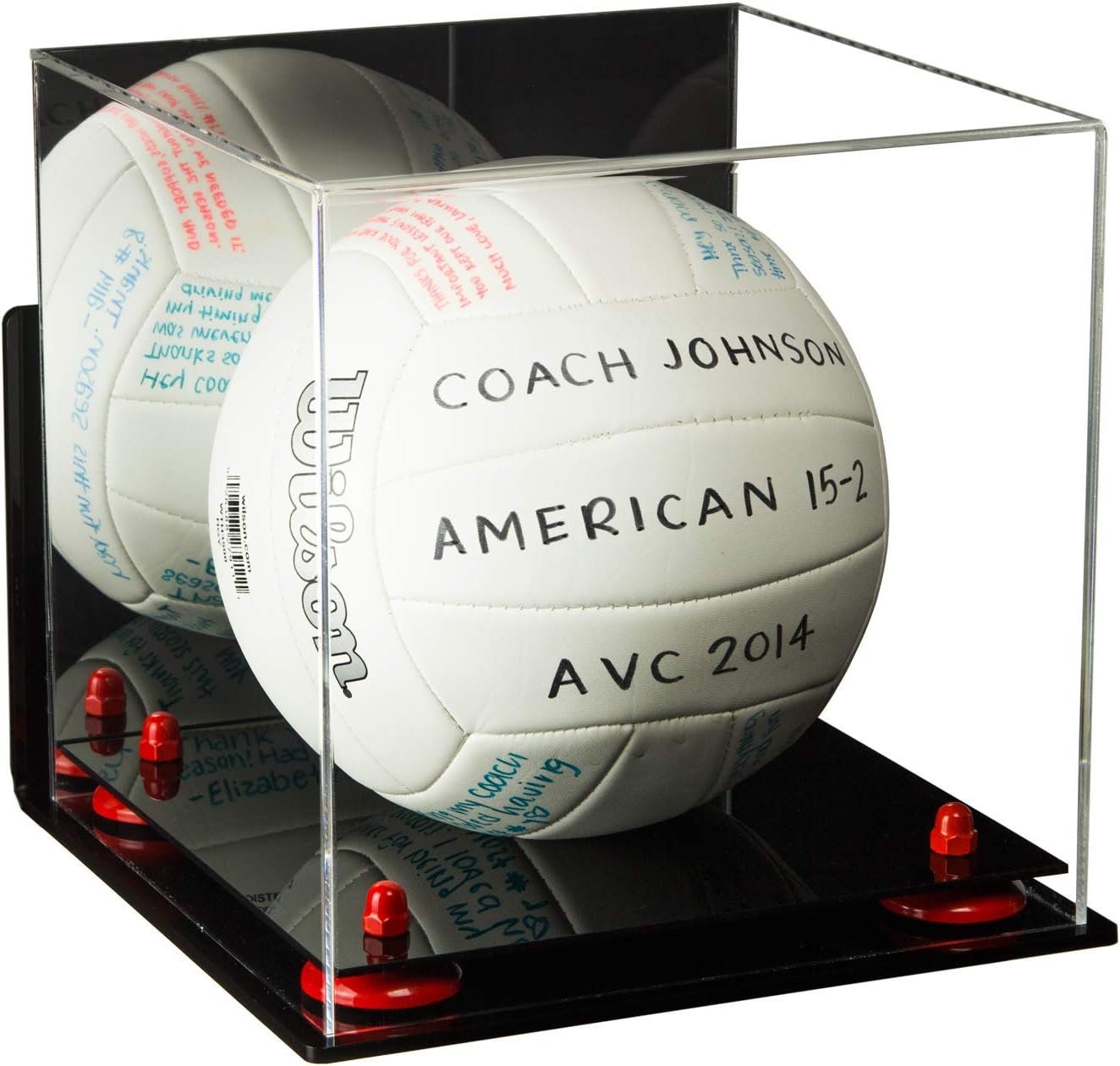 Volleyball Riser Clear Acrylic Volleyball Display Case With Risers and Black Base (A027 ...