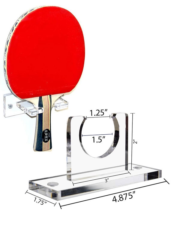 Clear Acrylic Vertical Pickleball Ping Pong Paddle Wall Mount Bracket (A052/SP222)
