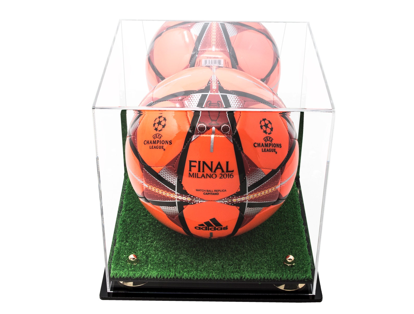 Deluxe Acrylic Soccer Ball Display Case With Risers Mirror Etsy