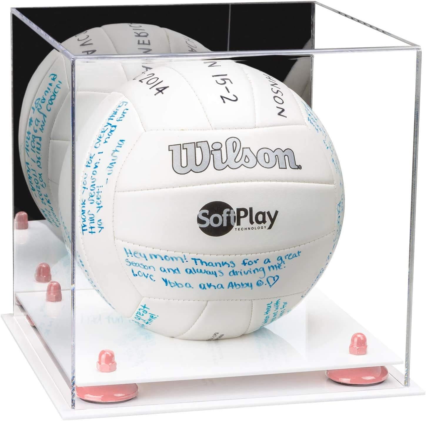 Volleyball Riser Clear Acrylic Volleyball Display Case With Risers and White Base (A027 ...