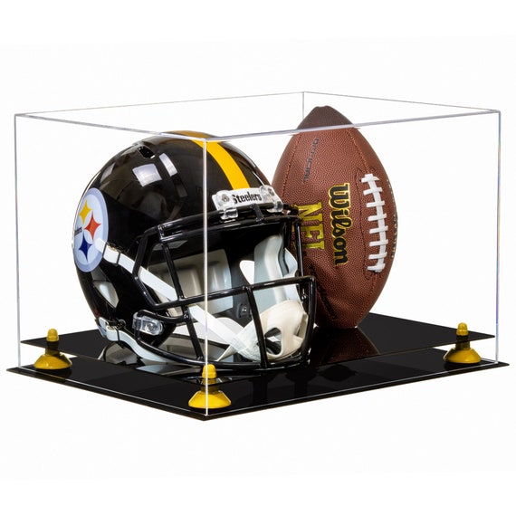 FEMELI Football Display Case Acrylic Box Holder For Full Size Football (Watch Video To Assemble