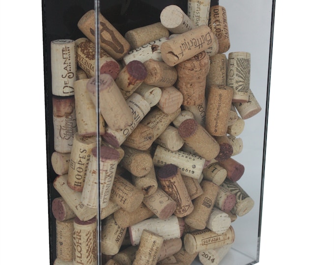 Deluxe Acrylic Wine Cork Display Case with Black Back and Wall Mount (A051-BB)