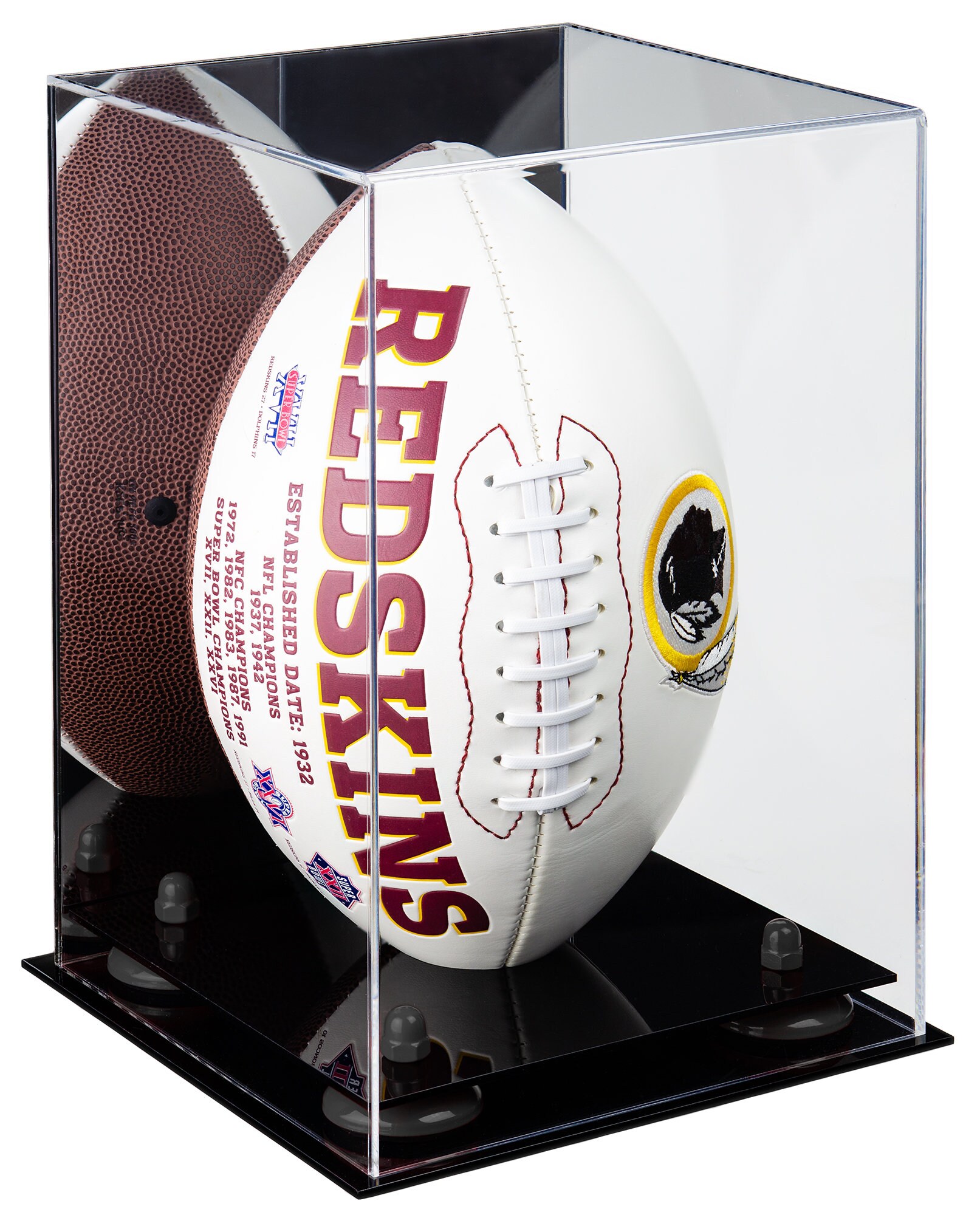 Deluxe Acrylic Football Display Case Vertical with Mirror and Etsy