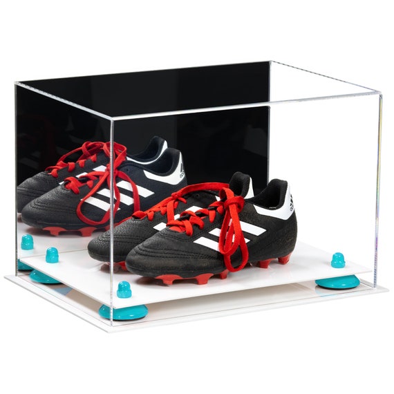 Acrylic Book Display Case with Risers 15.25 x 12 x 8 - Clear (A026/V12) Red Risers / Clear Base