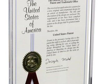 Clear Acrylic Patent Display Case - 8.5"(W) x .5"(D) x 12"(T) (A134)