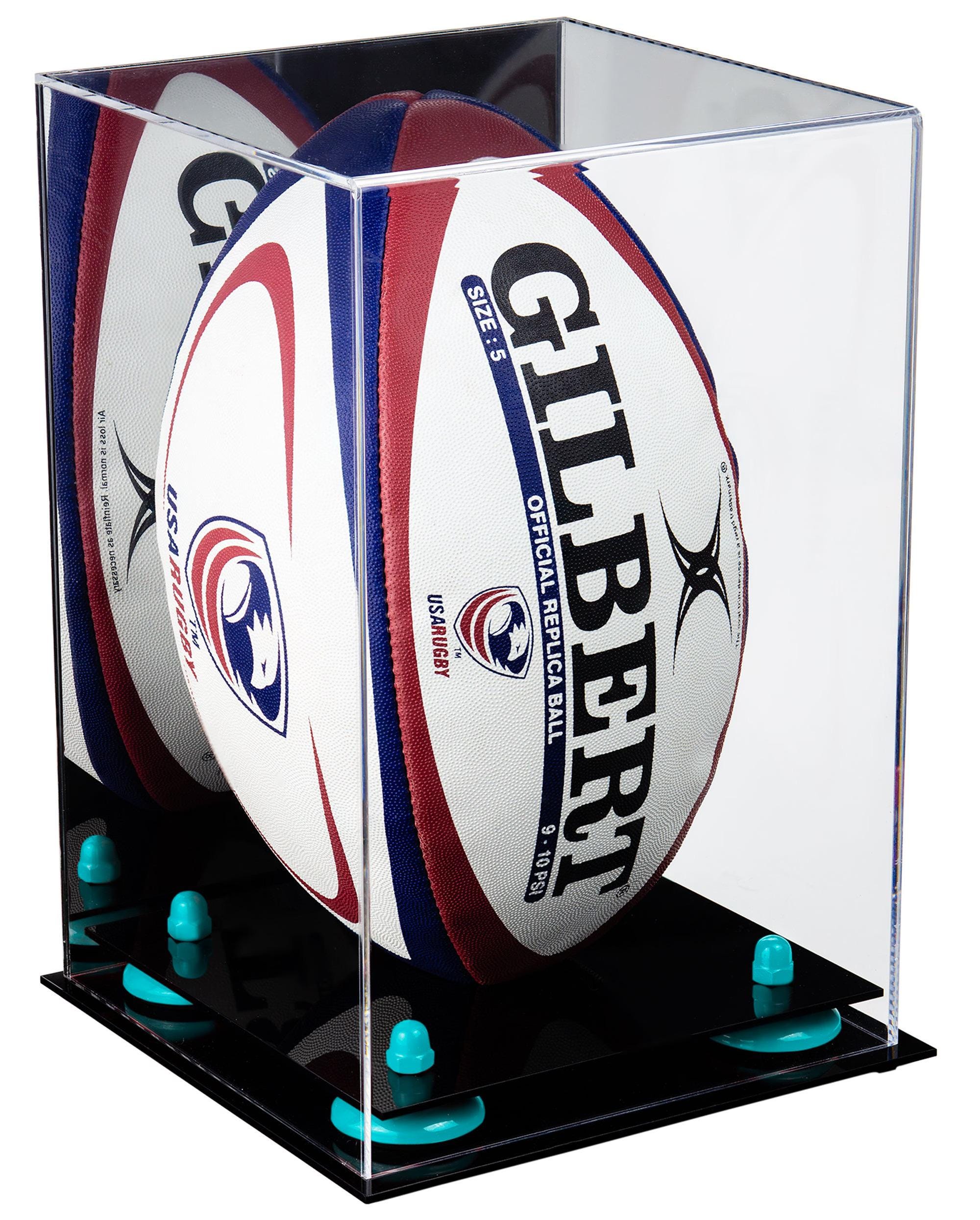 PlasticOnline INI Rugby Ball Wall Ounted Display Case (Vertical