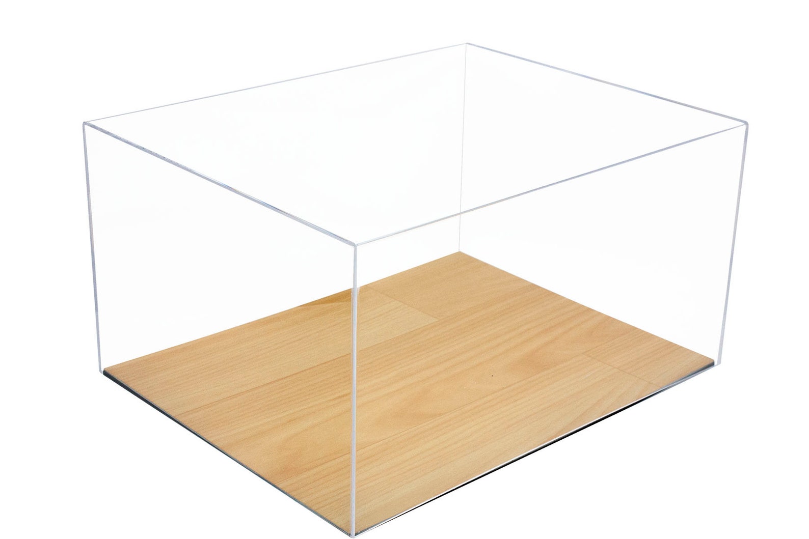 Deluxe Acrylic Display Case With Simulated Wood Floor Etsy