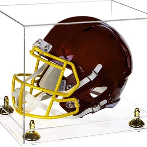 Clear Acrylic Football Helmet Display Case with Risers and Clear Base (A002-WB)