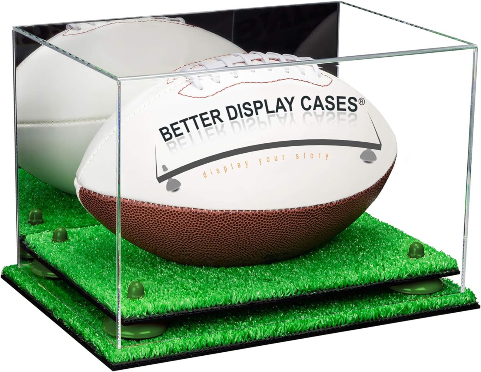 Clear Acrylic Football Display Case With Risers and Turf Base (A004/B41 ...