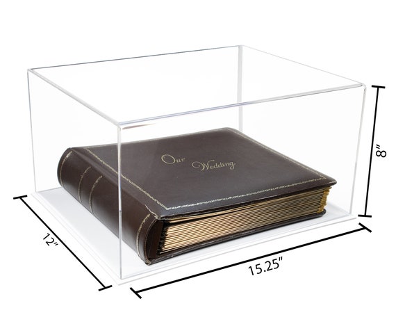 Acrylic Book Display Case with Risers 15.25 X 12 X 8 - Clear (A026