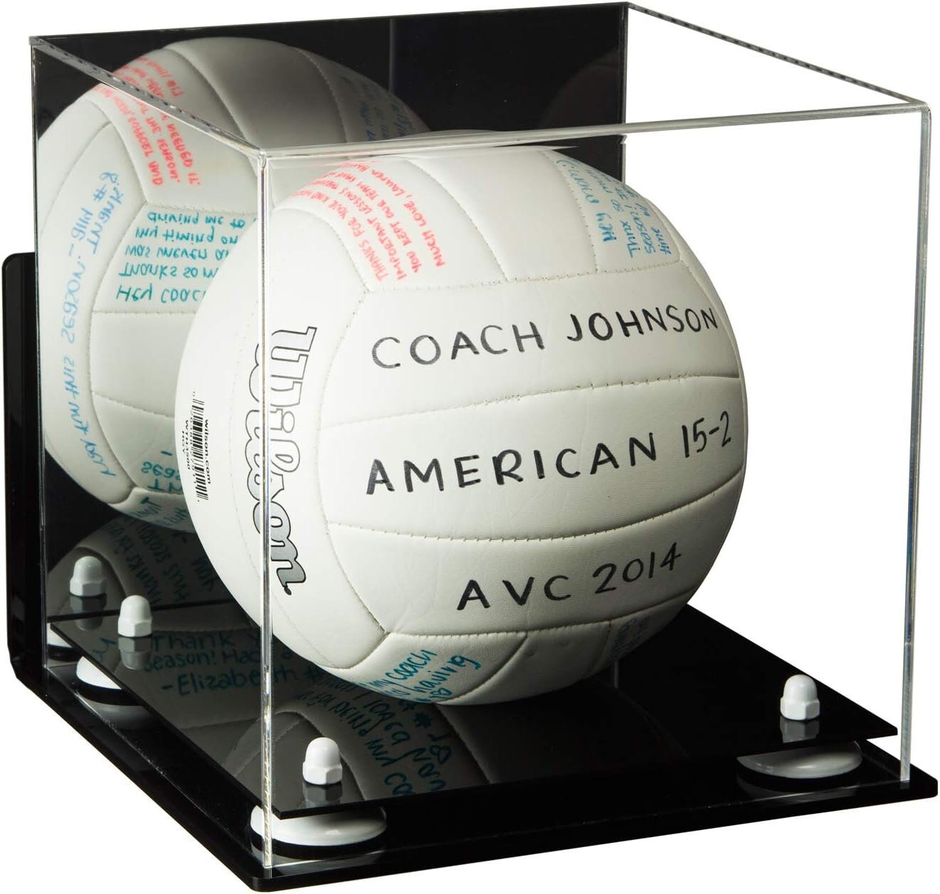Volleyball Riser Clear Acrylic Volleyball Display Case With Risers and Black Base (A027 ...