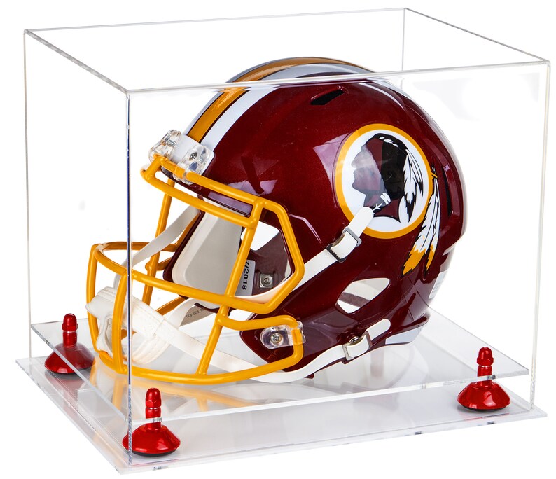 Displays Home Living A002 Cb Clear Acrylic Football Helmet Display Case With Risers And Clear Base
