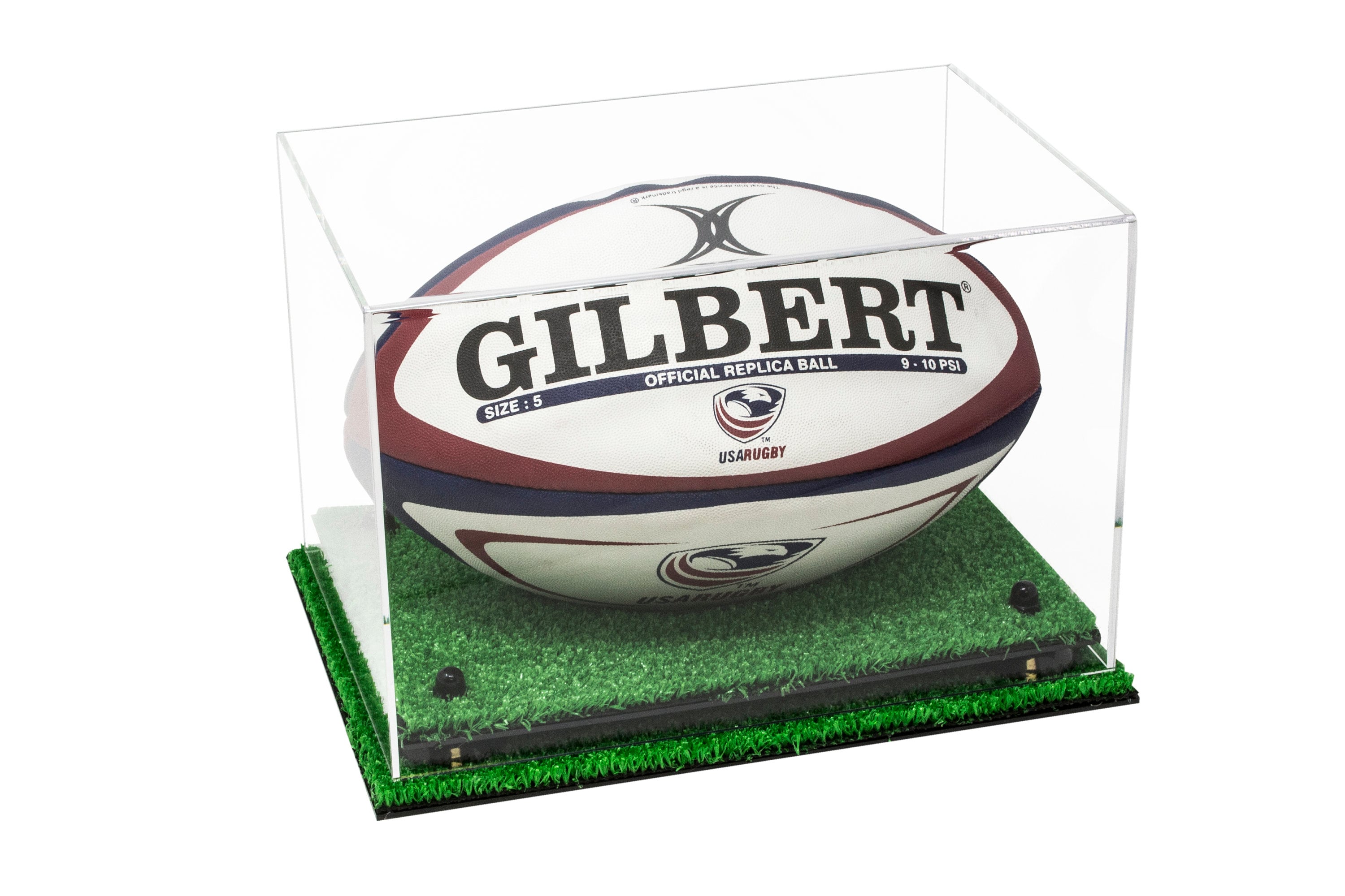 Acrylic Rugby Ball Display Stand Ball Riser Plinth Horizontal Rugby Ball Holder 