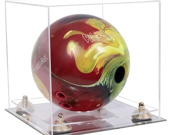 Better Display Cases Acrylic Bowling Ball Display Case with Risers and Mirror Base (A028/B33)