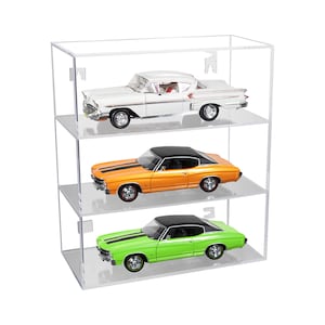 Clear Acrylic Diecast Model Car Display Case with Shelves