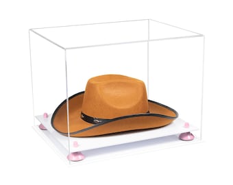 Better Display Cases Acrylic Cowboy Hat Display Case with Risers and Base - 16" x 13" x 12" (A024-B/V61B)