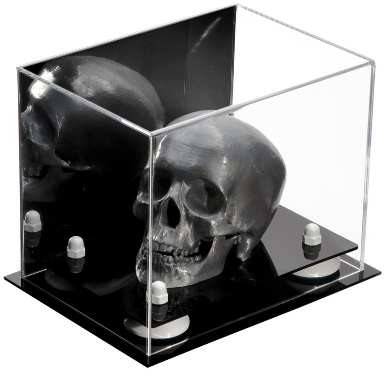 Small Rectangle Box with Risers and Mirror 8.25 x 5.5 x 6 A003 Versatile Deluxe Acrylic Display Case