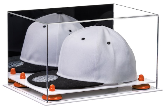 Better Display Cases Acrylic Cowboy Hat Display Case with Clear Case, Red Risers and Black Base - 16 x 13 x 12 (V61B/A024-B)