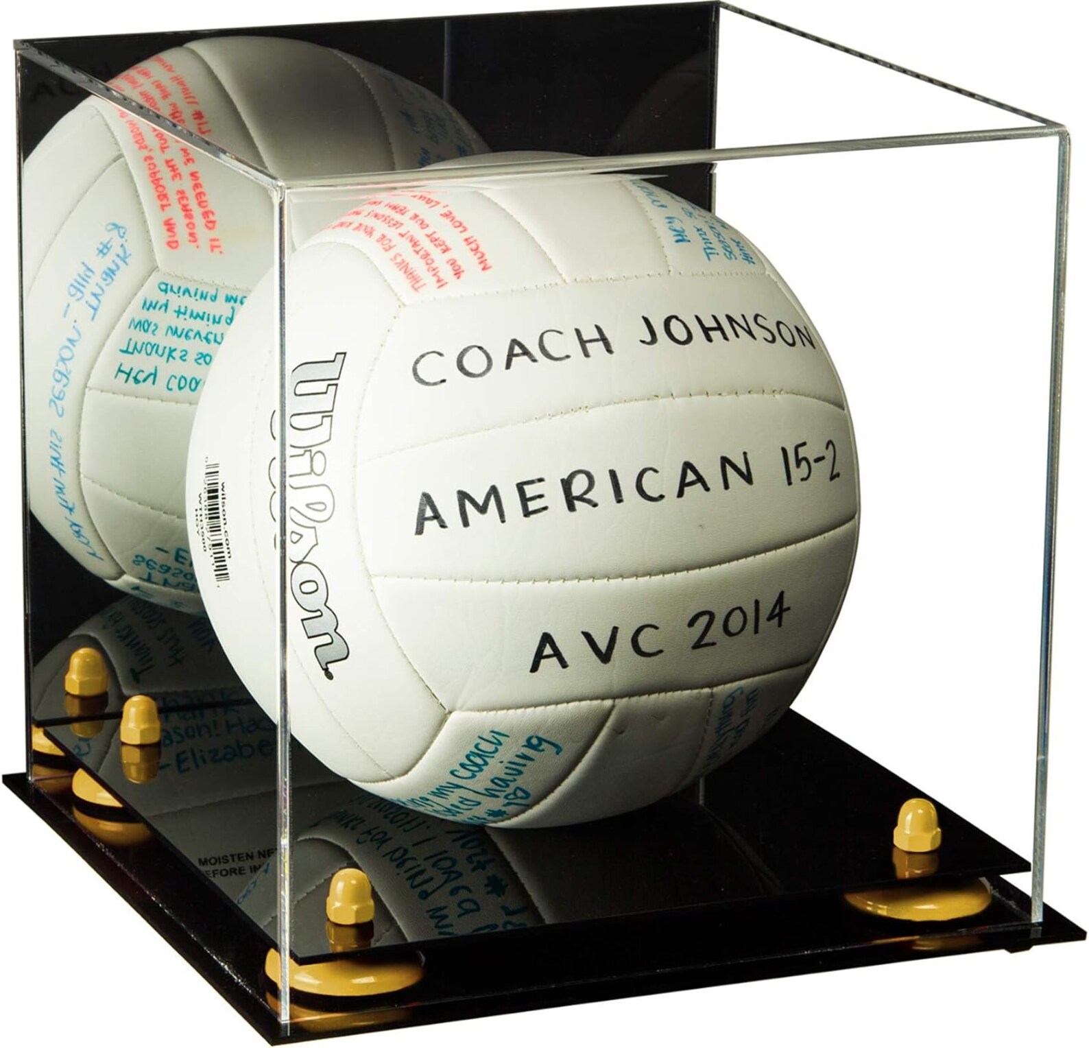 Volleyball Riser Clear Acrylic Volleyball Display Case With Risers and Black Base (A027 ...